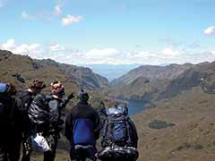 Hiking in the Cajas National Park.